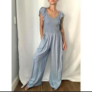 Flutter sleeve jumpsuit